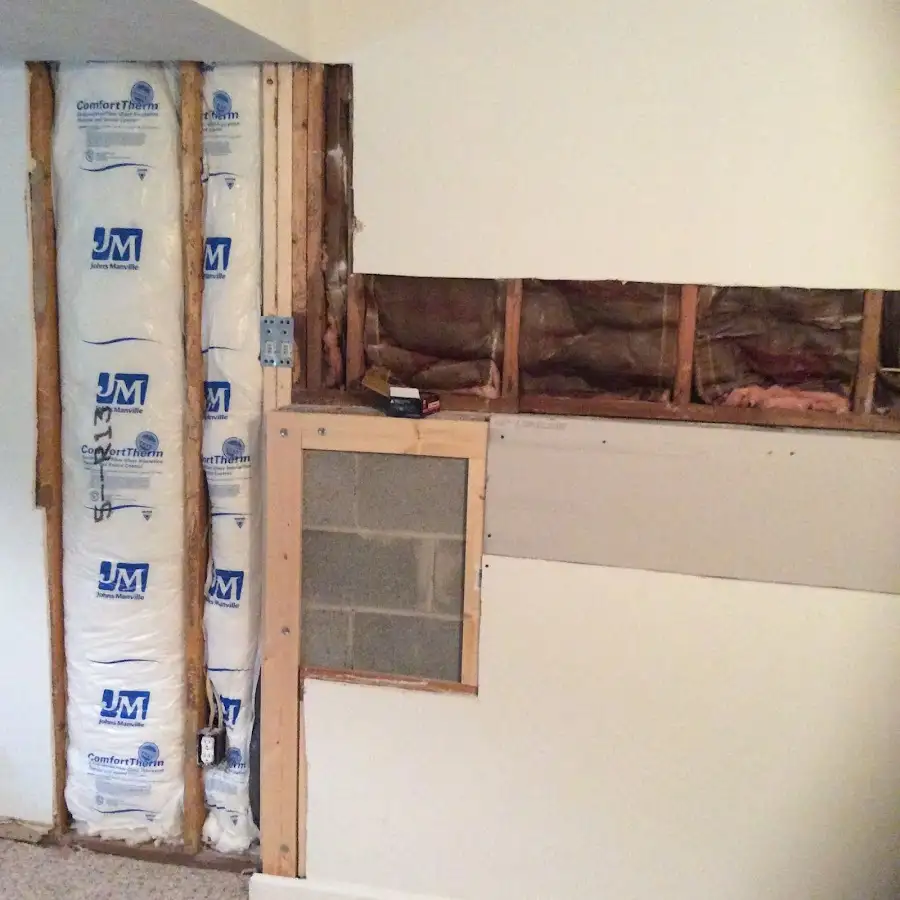 Wall insulation replacement during Basement Flood Cleanup in Wolfeboro